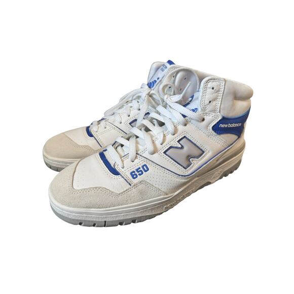 NEW BALANCE 650s Sneakers Men’s Size 10.5 White Marine Blue Angora Gray BB650RWI - Picture 8 of 10